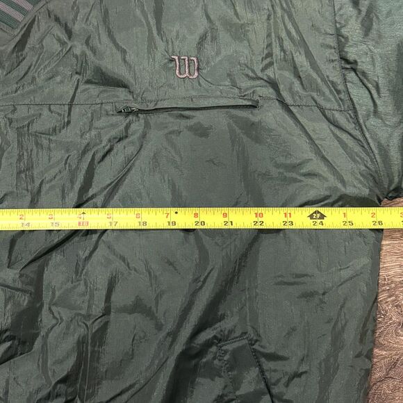 Vintage Wilson Pullover Jacket Mens L/XL Green Advantage Windbreaker Golf 90s - Picture 4 of 9